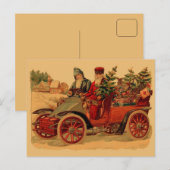  Kerstman in de auto Feestdagenkaart (Voorkant / Achterkant)