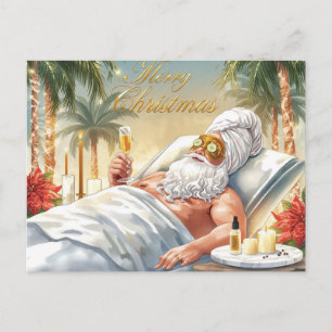 Kerstman in de badkuip Spa Kerstthema Feestdagenkaart