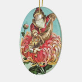  kerstman in de bloem keramisch ornament (Links)