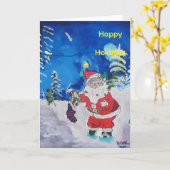 Kerstman in de bossen kaart (Gele Bloem)