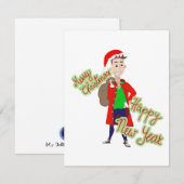 Kerstman in de buurt kerstkaart (Voorkant / Achterkant)