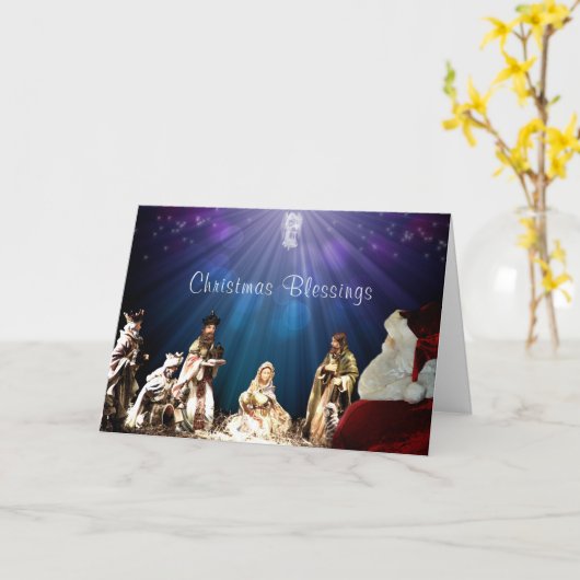 Kerstman in de geboorte kaart (Gele Bloem)