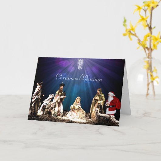 Kerstman in de geboorte kaart (Gele Bloem)