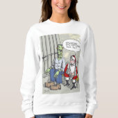 Kerstman in de gevangenis dames witte sweatshirt (Voorkant)