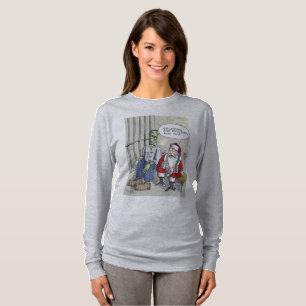 Kerstman in de gevangenis vrouwen grijs shirt met