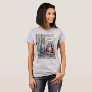 Kerstman in de gevangenis vrouwen grijs T-shirt