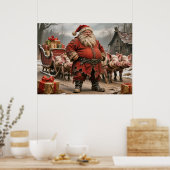 Kerstman in de Middeleeuwen Poster (Keuken)