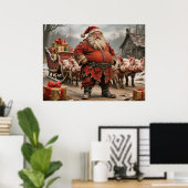 Kerstman in de Middeleeuwen Poster (Thuiskantoor)