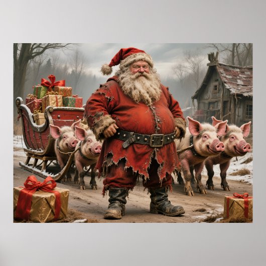 Kerstman in de Middeleeuwen Poster (Voorkant)