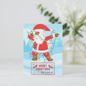 Kerstman in de problemen Grappige Kerstkaart Feestdagenkaart (Staand voorkant)