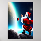 Kerstman in de ruimte | AI Art Poster (Voorkant)