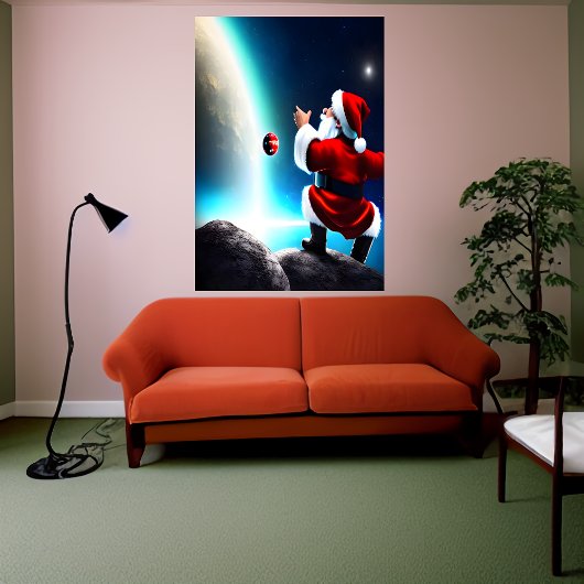 Kerstman in de ruimte | AI Art Poster