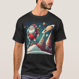 Kerstman in de ruimte plezier t-shirt