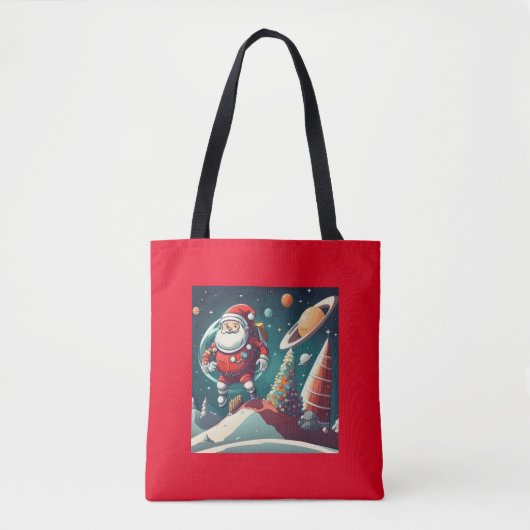 Kerstman in de ruimte tote bag (Voorkant)