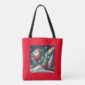 Kerstman in de ruimte tote bag (Achterkant)