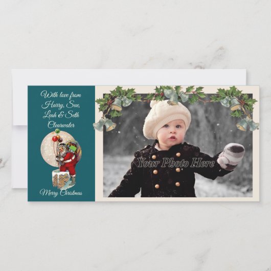 Kerstman in de schoorsteen Kerstkaart (Voorkant)