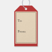 Kerstman in de schoorsteen met zak van speelgoed c cadeaulabel (Achterkant)