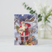  kerstman in de sneeuw feestdagenkaart (Staand voorkant)