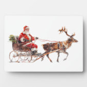  kerstman in de sneeuw fotoplaat (voorkant)