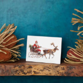  kerstman in de sneeuw fotoplaat (Zijkant)