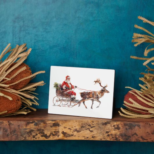  kerstman in de sneeuw fotoplaat (Zijkant)