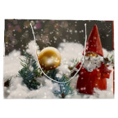 Kerstman in de sneeuw groot cadeauzakje (Achterkant)