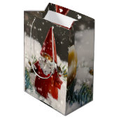 Kerstman in de sneeuw medium cadeauzakje (Achterkant Gekanteld)