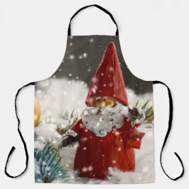 Kerstman in de sneeuw schort
