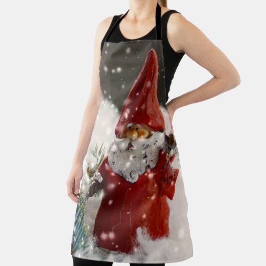 Kerstman in de sneeuw schort (Insitu)