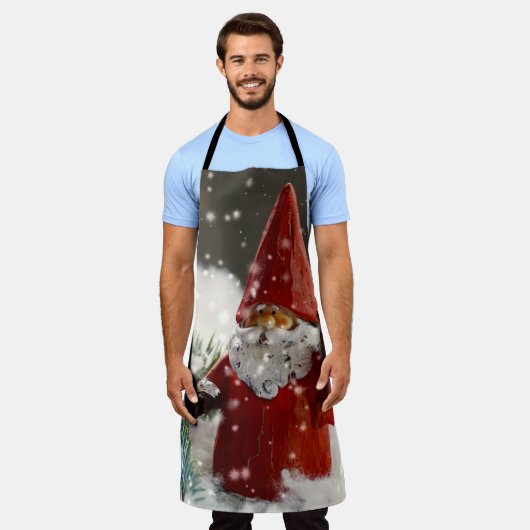 Kerstman in de sneeuw schort (Gedragen)