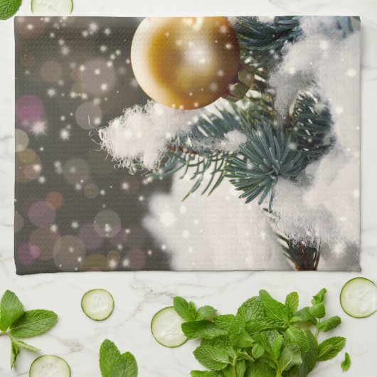 Kerstman in de sneeuw theedoek (Gevouwen)