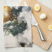 Kerstman in de sneeuw theedoek (Quarter Fold)