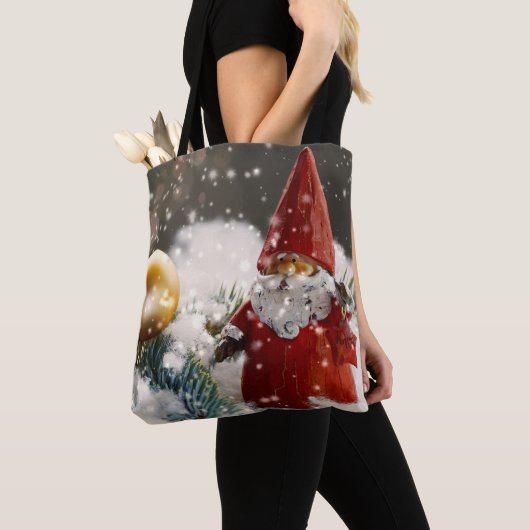 Kerstman in de sneeuw tote bag (Dichtbij)