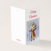 Kerstman, in de sneeuwacrylkunst lopen kaart (Buitenkant)