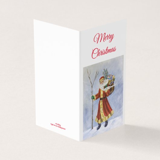 Kerstman, in de sneeuwacrylkunst lopen kaart (Buitenkant)