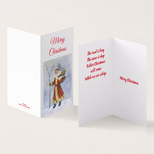 Kerstman, in de sneeuwacrylkunst lopen kaart (Binnen en buitenkant)