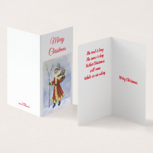 Kerstman, in de sneeuwacrylkunst lopen kaart