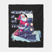 Kerstman in de trein fleece deken (Voorkant)