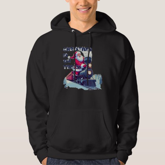 Kerstman in de trein hoodie (Voorkant)