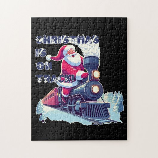 Kerstman in de trein legpuzzel (Verticaal)
