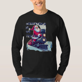 Kerstman in de trein t-shirt