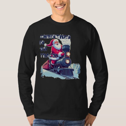 Kerstman in de trein t-shirt (Voorkant)