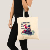 Kerstman in de trein tote bag (Voorkant (product))