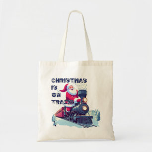 Kerstman in de trein tote bag