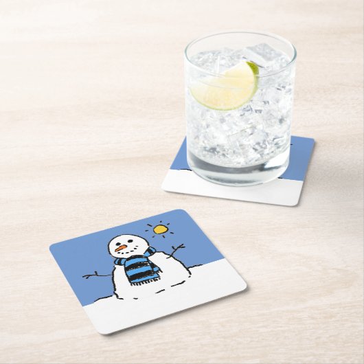 Kerstman in de zon kartonnen onderzetters (Insitu)