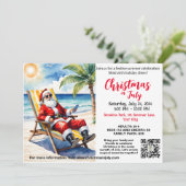 Kerstman in de zon zomerfeest Australische Kerstmi Kaart (Staand voorkant)