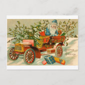Kerstman in een auto met cadeaus Briefkaart (Voorkant)