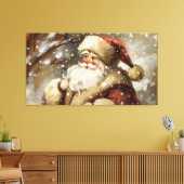  Kerstman in een besneeuwd wonderland Canvas Afdruk (Insitu (Woonkamer))