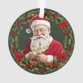 Kerstman in een Festieve Krans Ornament (achterkant)