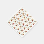 Kerstman in een gouden krans met kerstelementen servet (Hoek)